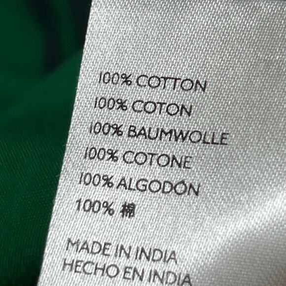 MAEVE ANTHROPOLOGIE Shirt 6 Striped Button Up Roll Tab Cottagecore Cotton Green - Picture 13 of 16